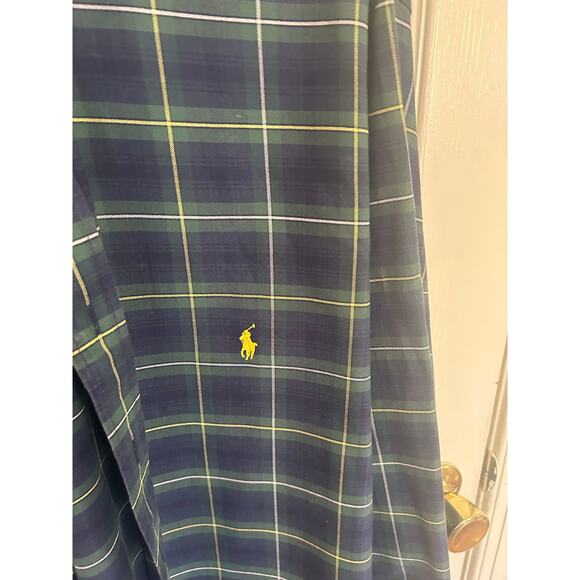 Ralph Lauren Navy Blue & Green Plaid LS ButtonDown Size 2XLT - Picture 2 of 3